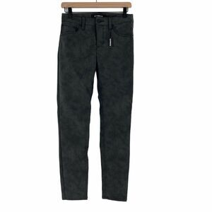 Express Size 2 Vegan Leather Dark Gray Skinny Pocket Pant